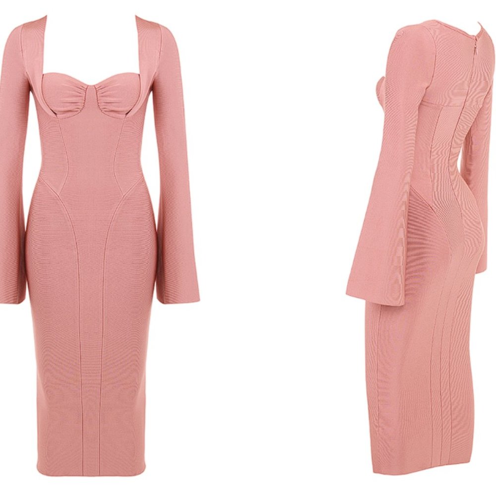 HOUSE OF CB 'Body' Rose Bandage Midi Dress NWOT - Picture 6 of 10